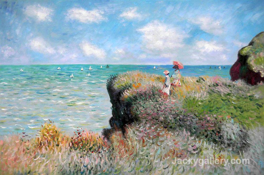 Cliff Walk at Pourville by Claude Monet paintings reproduction